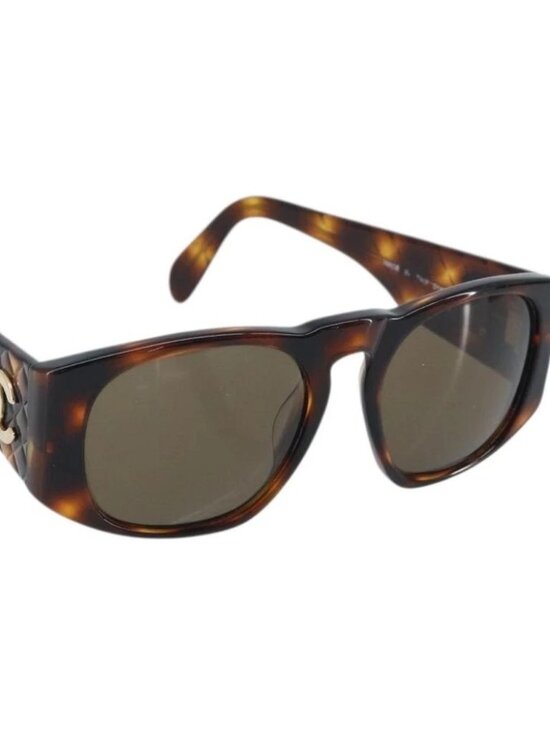 CHANEL COCO Mark Sunglasses plastic Brown 01450 91235 CC Auth BA11839 main image 4